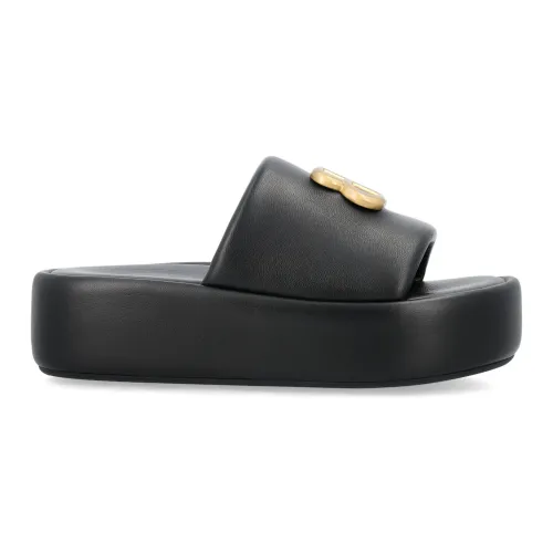 Balenciaga , Black Closed Slide Sandals ,Black female, Sizes: