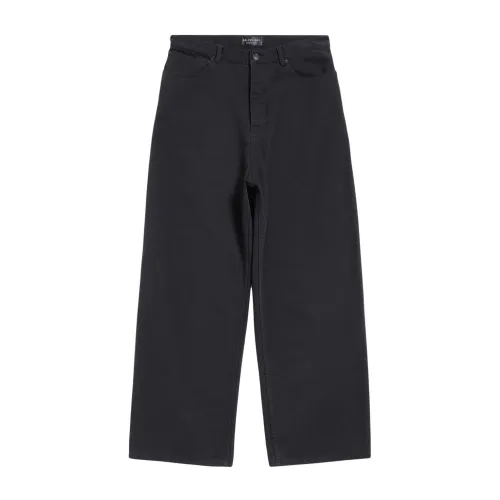 Balenciaga , Black Denim Jeans with Logo Patch ,Black female, Sizes: