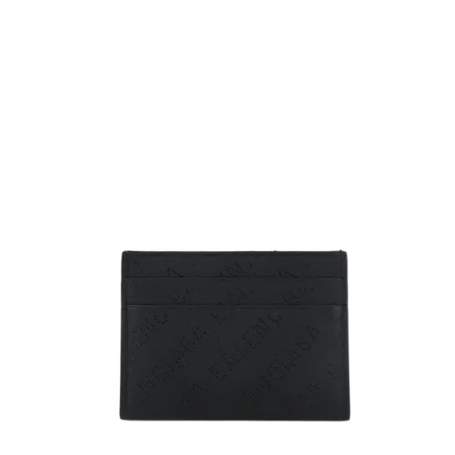 Balenciaga , Black Leather Credit Card Wallet ,Black male, Sizes: ONE SIZE