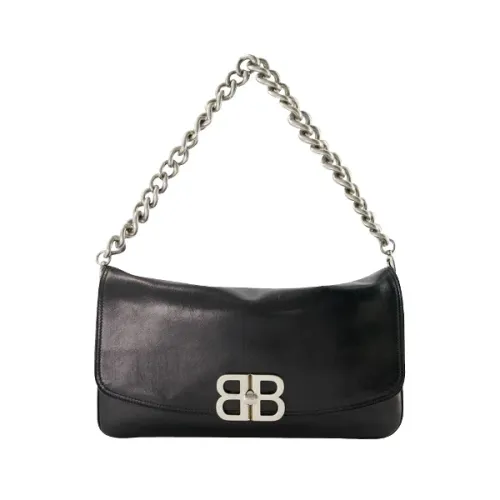 Balenciaga , Black Leather Handbag with Adjustable Strap ,Black female, Sizes: ONE SIZE