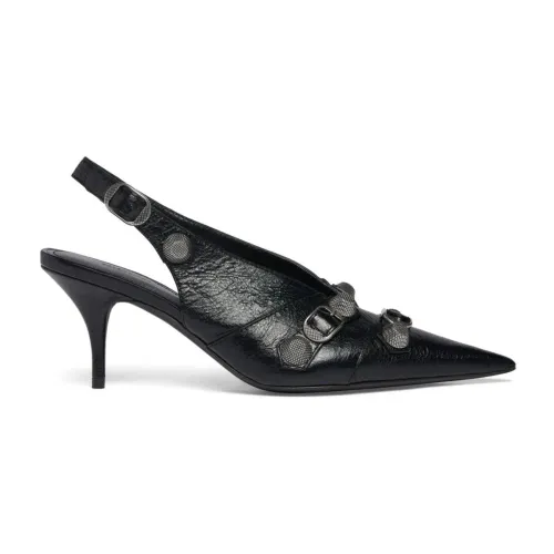 Balenciaga , Black Leather Pointed Toe Pumps ,Black female, Sizes: