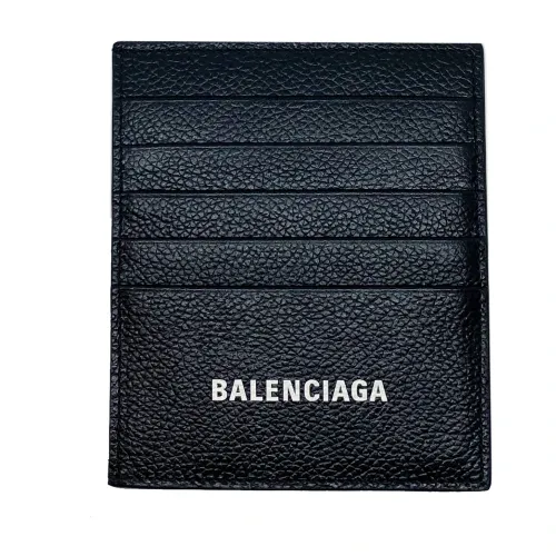 Balenciaga , Black Logo Card Holder for Men ,Black male, Sizes: ONE SIZE