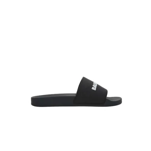 Balenciaga , Black Rubber Slide Sandals ,Black male, Sizes: