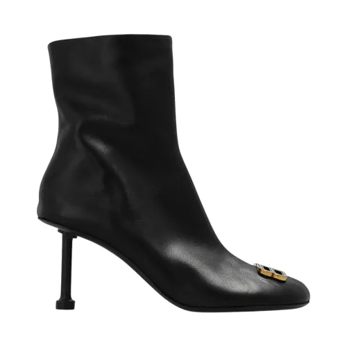 Balenciaga , Chic Heeled Ankle Boots ,Black female, Sizes: