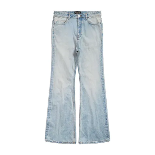 Balenciaga , Clear Blue High-Waisted Wide Leg Jeans ,Blue female, Sizes: