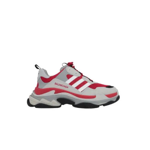 Balenciaga , Collaboration Low-Top Sneakers in Light Grey and Red ,Multicolor male, Sizes: