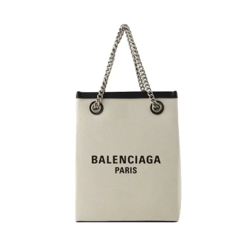 Balenciaga , Cotton Handbag with Detachable Pocket ,Beige female, Sizes: ONE SIZE