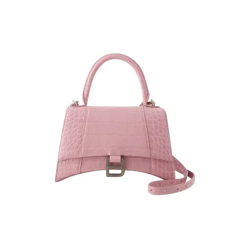Balenciaga , Croc-Embossed Leather Handbag ,Pink female, Sizes: ONE SIZE