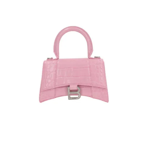 Balenciaga , Crocodile Print Leather Handbag in Light Pink ,Pink female, Sizes: ONE SIZE