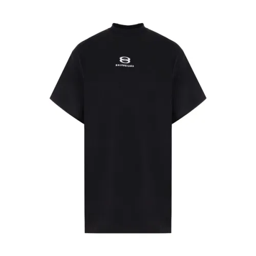 Balenciaga , Deconstructed Trompe lOeil T-shirt with Contrast Logo ,Black male, Sizes: