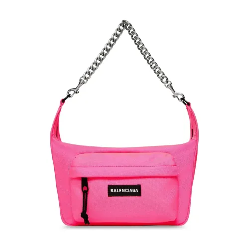 Balenciaga , Fluo Pink Chained Shoulder Bag ,Pink female, Sizes: ONE SIZE