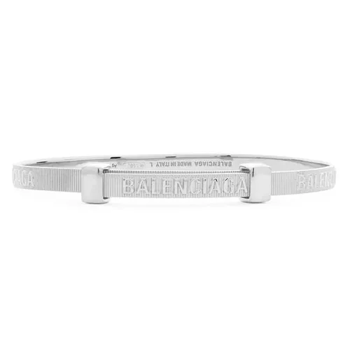 BALENCIAGA Force Striped Bracelet - Silver