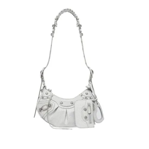 Balenciaga , Glitter Shoulder Bag with Adjustable Strap ,Gray female, Sizes: ONE SIZE