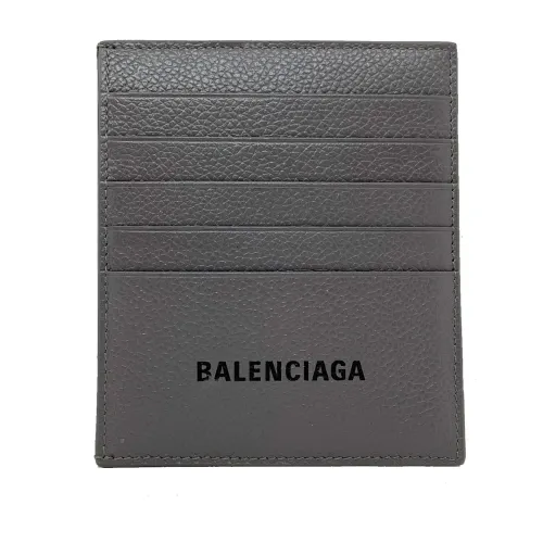 Balenciaga , Gray Logo Card Holder for Men ,Gray male, Sizes: ONE SIZE