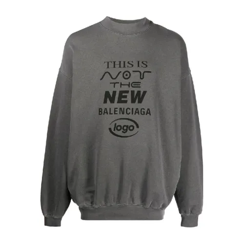 Balenciaga , Gray Logo Sweatshirt for Men ,Gray male, Sizes: