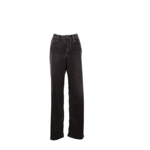 Balenciaga , Grey Oversize Denim Effect Trousers ,Gray female, Sizes: