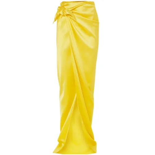 Balenciaga , high-waisted wrap skirt yellow ,Yellow female, Sizes: