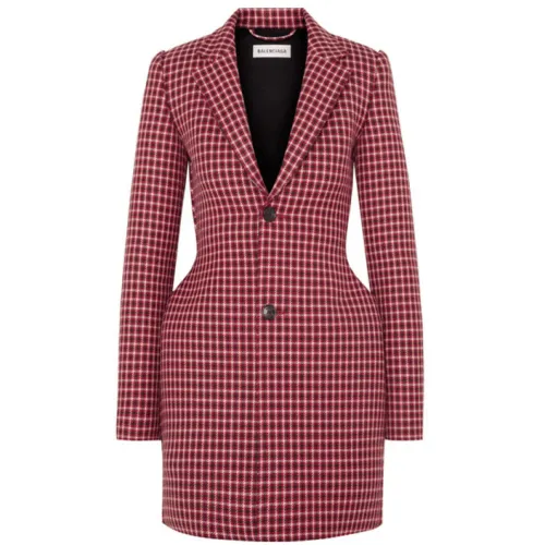 Balenciaga , Hourglass check blazer Jacket ,Red female, Sizes: