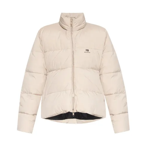 Balenciaga , Jacket with logo ,Beige female, Sizes: