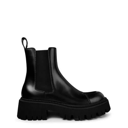 BALENCIAGA Leather Tractor Ankle Boots - Black
