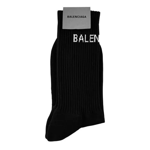 Balenciaga Logo Crew Socks - Black