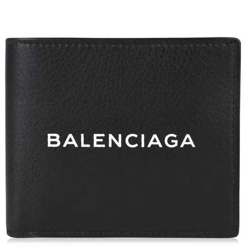 BALENCIAGA Logo Square Folded Wallet - Black