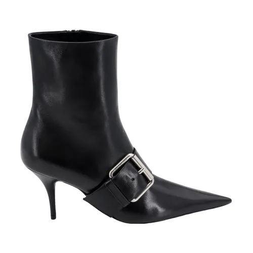 Balenciaga , Maxi Buckle Leather Ankle Boots ,Black female, Sizes: