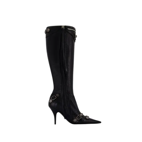 Balenciaga , Noir Black/Aged Nikel Lambskin Boots ,Black female, Sizes: