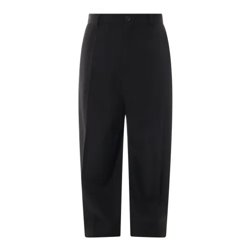 Balenciaga , Oversize Black Wool Trousers ,Black male, Sizes: