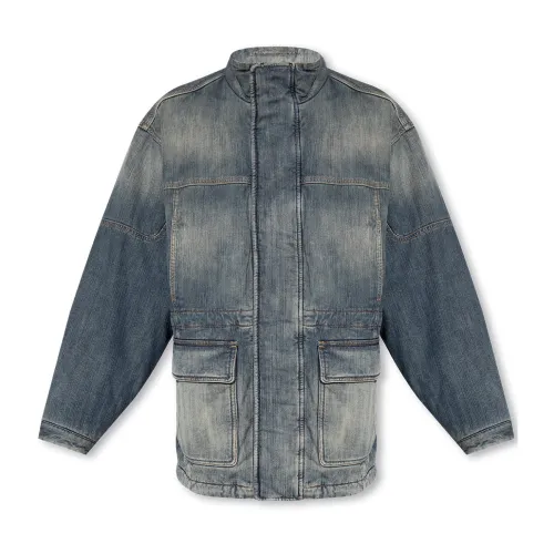 Balenciaga , Oversize denim jacket ,Blue male, Sizes: