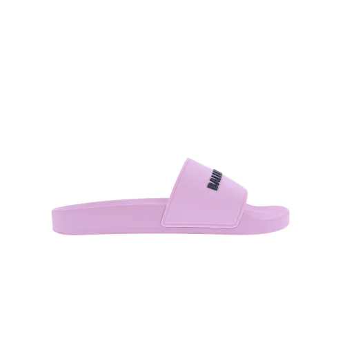 Balenciaga , Pink Logo Pool Slide Sandals ,Pink female, Sizes: