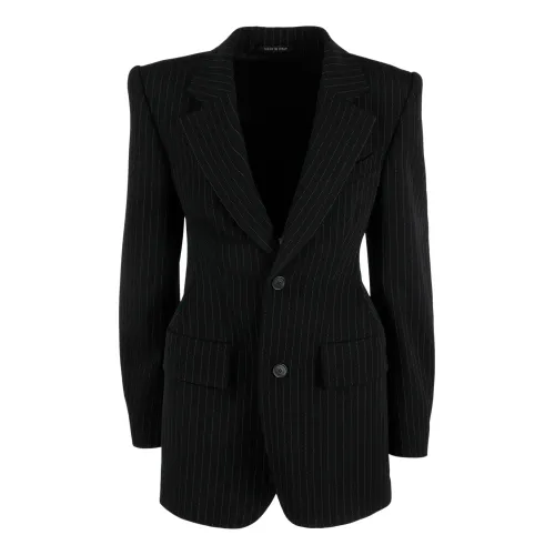 Balenciaga , Pinstripe Hourglass Jacket ,Black female, Sizes: