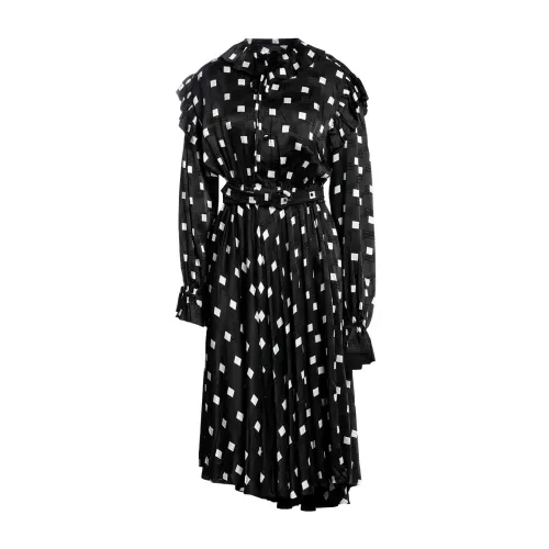 Balenciaga , Printed Midi Dress ,Black female, Sizes:
