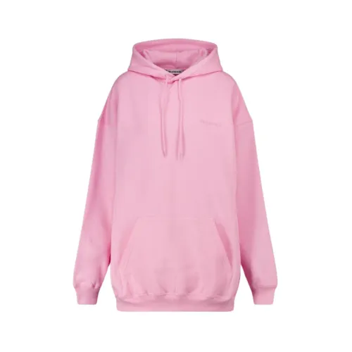 Balenciaga , Printed Oversized Hoodie ,Pink female, Sizes: