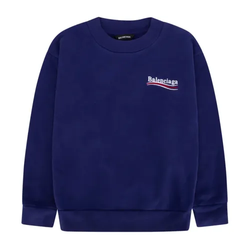 Balenciaga , Purple Political Campaign Crewneck Sweatshirt ,Blue female, Sizes: