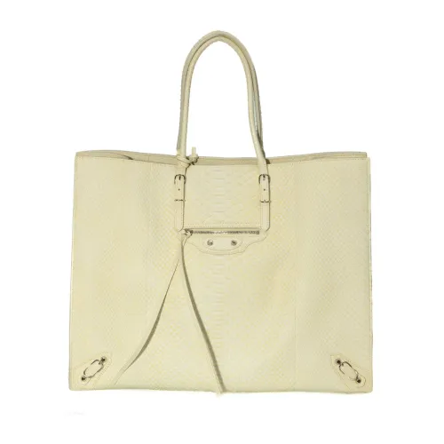 Balenciaga , Python Leather Womens Handbag ,Beige female, Sizes: ONE SIZE