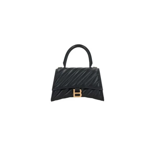 Balenciaga , Quilted Black Handbag with Gold Hardware ,Black female, Sizes: ONE SIZE