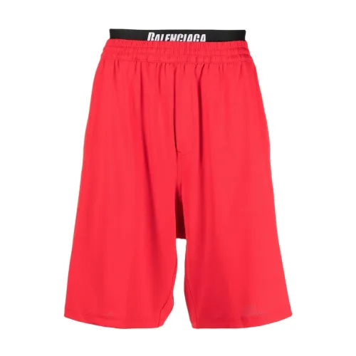 Balenciaga , Red Logo Swim Shorts ,Red male, Sizes: