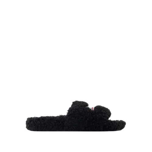 Balenciaga , Slide Sandals - Balenciaga - Fake Fur - Black ,Black female, Sizes: