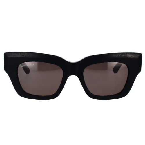 Balenciaga , Square Sunglasses with Vintage-Inspired Signature ,Black female, Sizes: