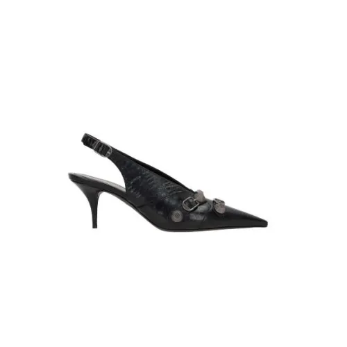 Balenciaga , Studded Slingback Heels ,Black female, Sizes: