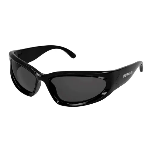Balenciaga , Swift Black Wrap Around Sunglasses ,Black female, Sizes: