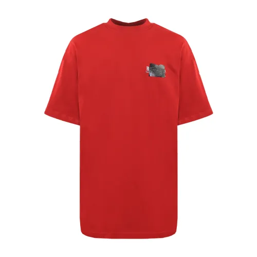 Balenciaga , T-Shirts ,Red male, Sizes:
