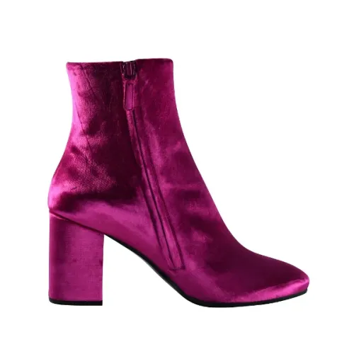 Balenciaga , Velvet Booties with Large Covered Heel ,Pink female, Sizes: