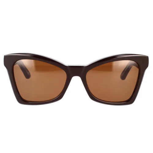 Balenciaga , Womens Cat-Eye Sunglasses with Precise Angles ,Brown female, Sizes: