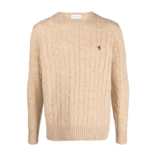 Ballantyne , Almond Beige Cable Knit Sweater ,Beige male, Sizes: