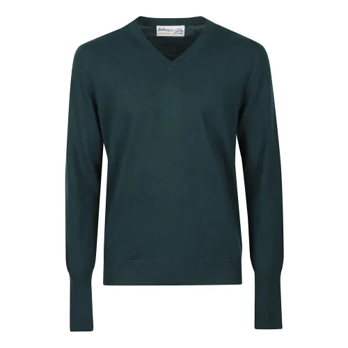 Ballantyne , Classic V-Neck Sweater ,Green male, Sizes: