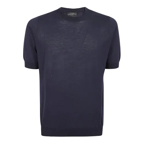Ballantyne , Navy Round Neck T-Shirt ,Blue male, Sizes:
