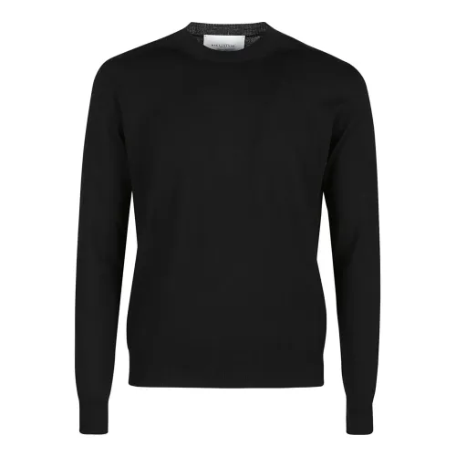 Ballantyne , Plain Round Neck Sweater ,Black male, Sizes: