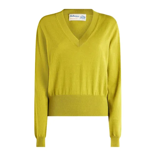 Ballantyne , V Neck Pullover Sweater ,Green female, Sizes: